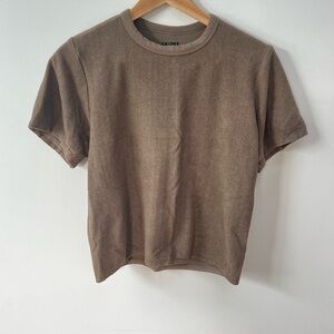 Brown Short Sleeve Crew Neck Tee